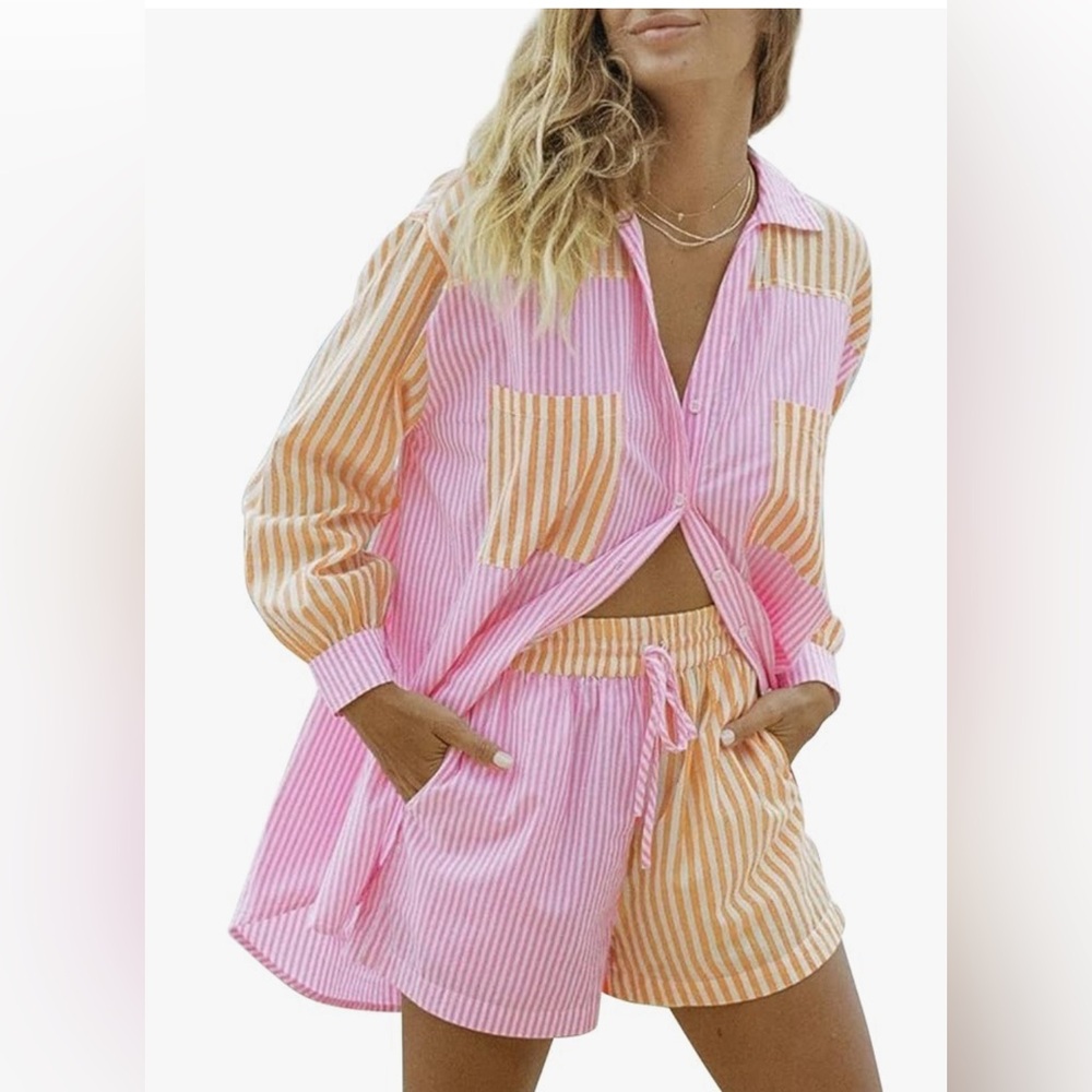 Striped Short Set